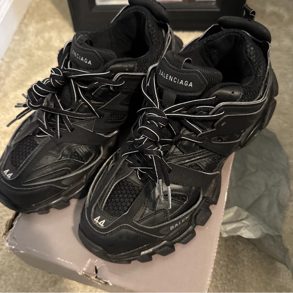 Balenciaga Black Mesh Track Sneakers
